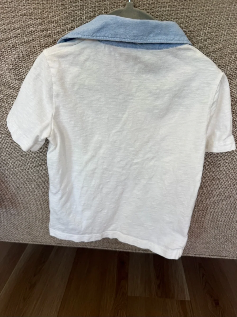 GAP White Polo with Light Blue Collar and Pocket